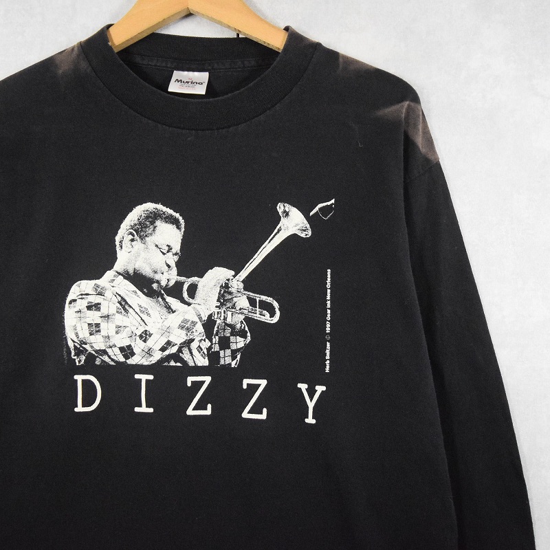配送員設置 90s 90年代 長袖T ミュージック 音楽 JAZZ ディジーガレスピー トップス
