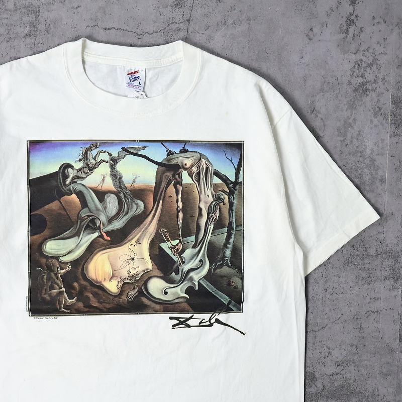 90s サルバドール・ダリ ヴィンテージTシャツ アート USA製 総柄