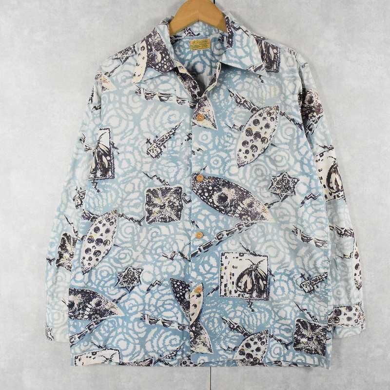 40年代 50年代 40s 50s 長袖シャツ オープンカラーシャツ