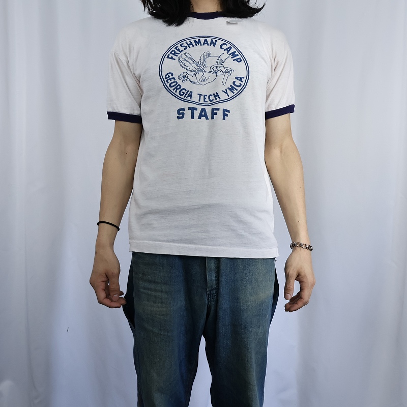 Champion Reverse Weave 70s USA製 単色タグ 3段プリント Sサイ