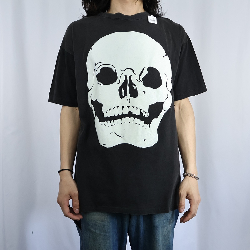 スカル ロングスリーブTシャツ -G- 長袖 ブラック 黒Tee ロンT